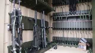 Military Shipping Container + Weapons Storage System from