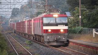 青い森鉄道 EH500形3059レ 北高岩駅通過 2019年10月2日