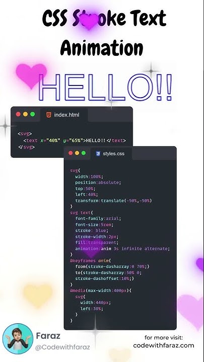CSS Animated Stroke Text | SVG Animated Stroke Text with HTML and CSS 😍 ...