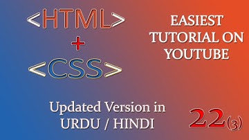 HTML and CSS Tutorial For Beginners in Urdu Hindi Updated Version - 22 Styling Tables Part 03