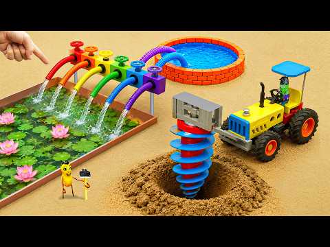 DIY Mini Tractor Water Well Drilling Machine 💧 Lotus Farm Irrigation | HP Mini