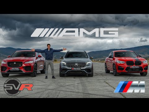 BMW X4M vs Mercedes GLC 63S vs Jaguar F-Pace SVR DRAG & Rolling race!