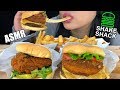 ASMR SHAKE SHACK EXTREMELY CHEESY SHROOM BURGER & CRISPY CHICKEN BURGER | EATING SOUNDS | ASMR PHAN