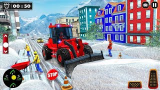 Snow Road Crane Excavator Simulation Gameplay. Game #01 part #01. screenshot 5