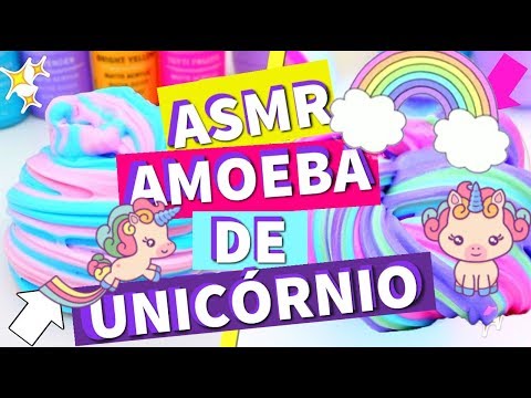 ASMR AMOEBA FÁCIL DE UNICÓRNIO COLORIDA FLUFFY