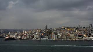 Galata Tower - Goldenhorn Istanbul in 4K with Drone - Copyright Free