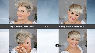 How I straighten and style my pixie cut | before and after