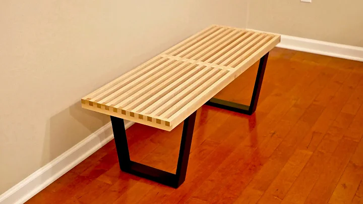 DIY Mid-Century Modern Slatted Bench - Woodworking