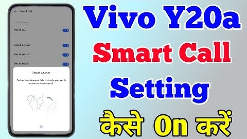 how to smart call setting on vivo y20a || vivo y20a smart call kaise Kare || vivo y20a smart call