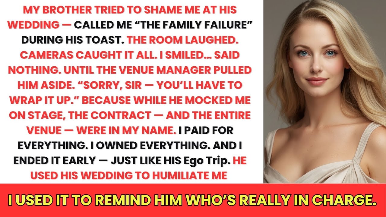 My Brother Tried to Shame Me at His Wedding—Then the Venue Manager Called Me Instead