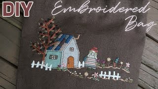 린넨 가방에 프랑스자수로 수놓기 │ Embroidered Linen Bag │ How To  Make DIY Crafts Tutorial