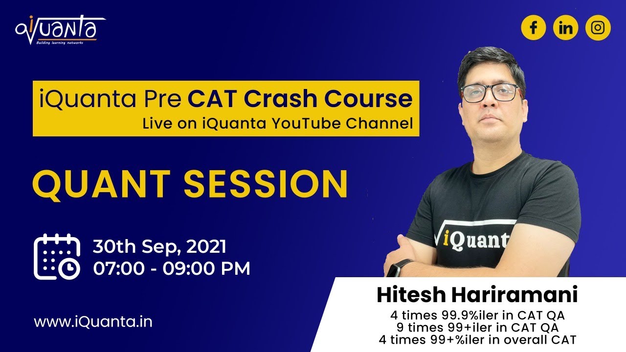iQuanta CAT Crash Course Quant Sprint - YouTube