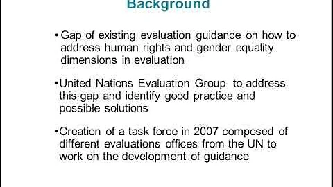 Human Rights and Gender Equality in Evaluations