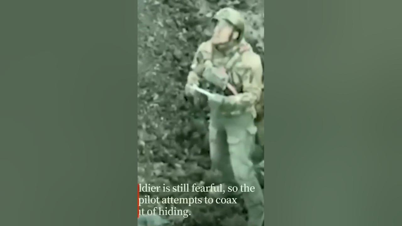 russian soldier surrender to ukrainians drone outside bakhmut