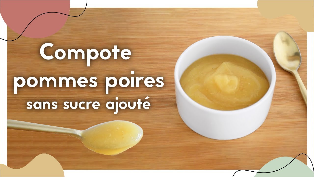 Compote de pommes poires sans sucre ajouté 🍏🍐 | Biscuit Design - YouTube