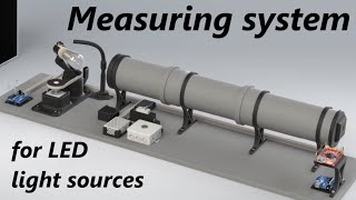 Measuring system for determining the quality of LED light sources (Solidworks Visualize animation)