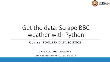 Get the data  Scrape BBC weather with Python