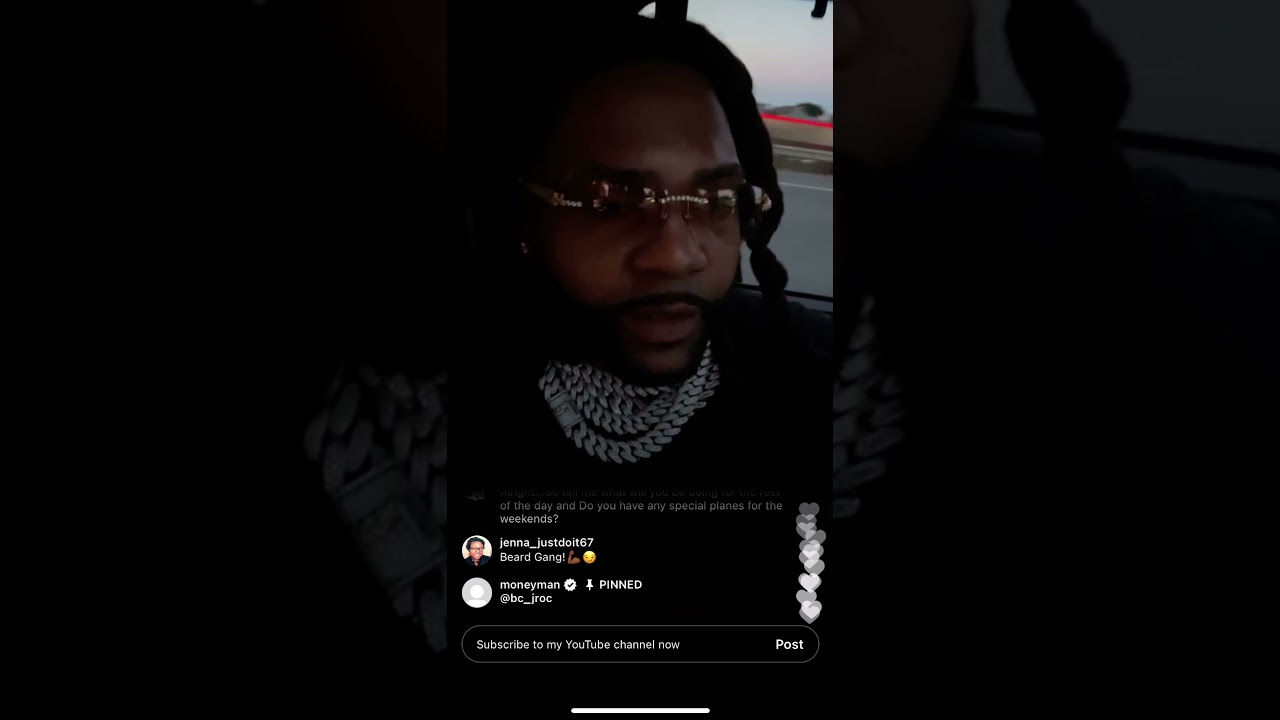 Money man smoking & driving listening to music may  7 2020 live