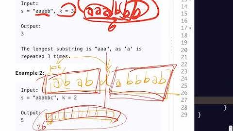 LeetCode 395. Longest Substring with At Least K Repeating Characters | Java | Divide and Conquer - 2