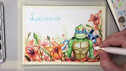 Beginning WATERCOLOR Artist paints MOOD rotTMNT