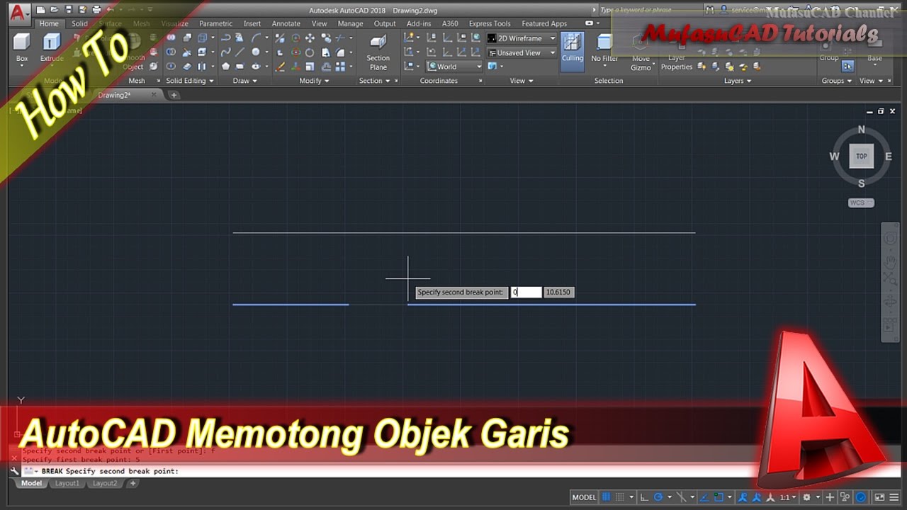 Autocad Cara Memotong Garis Bahasa Indonesia YouTube