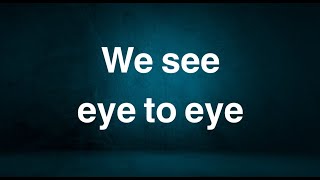 We see eye to eye  - English Phrase - Meaning - Examples