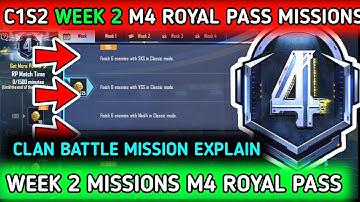 M4 ROYAL PASS WEEK 2 MISSION EXPLAIN 🔥 M4 ROYAL PASS MISSIONS 🔥 BGMI WEEK 2 MISSIONS 🔥 C1S2 M4 WEEK2
