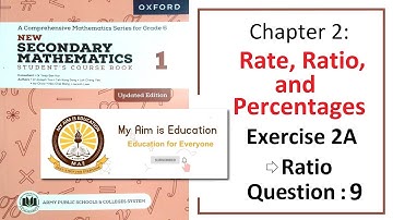 Exercise 2A Question 9 (Simplify Ratio) – Math Class 6 (APS).