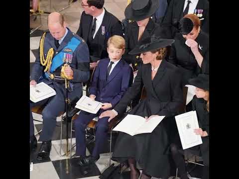 أعضاء الأسرة المالكة البريطانية في جنازة الملكة اليزابيث الثانية في وستمنستر أبي