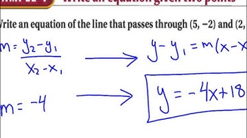Algebra II 2-4 Write Equations of Lines