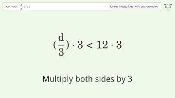 Solving Linear Inequalities: d/3 is Smaller Than 12