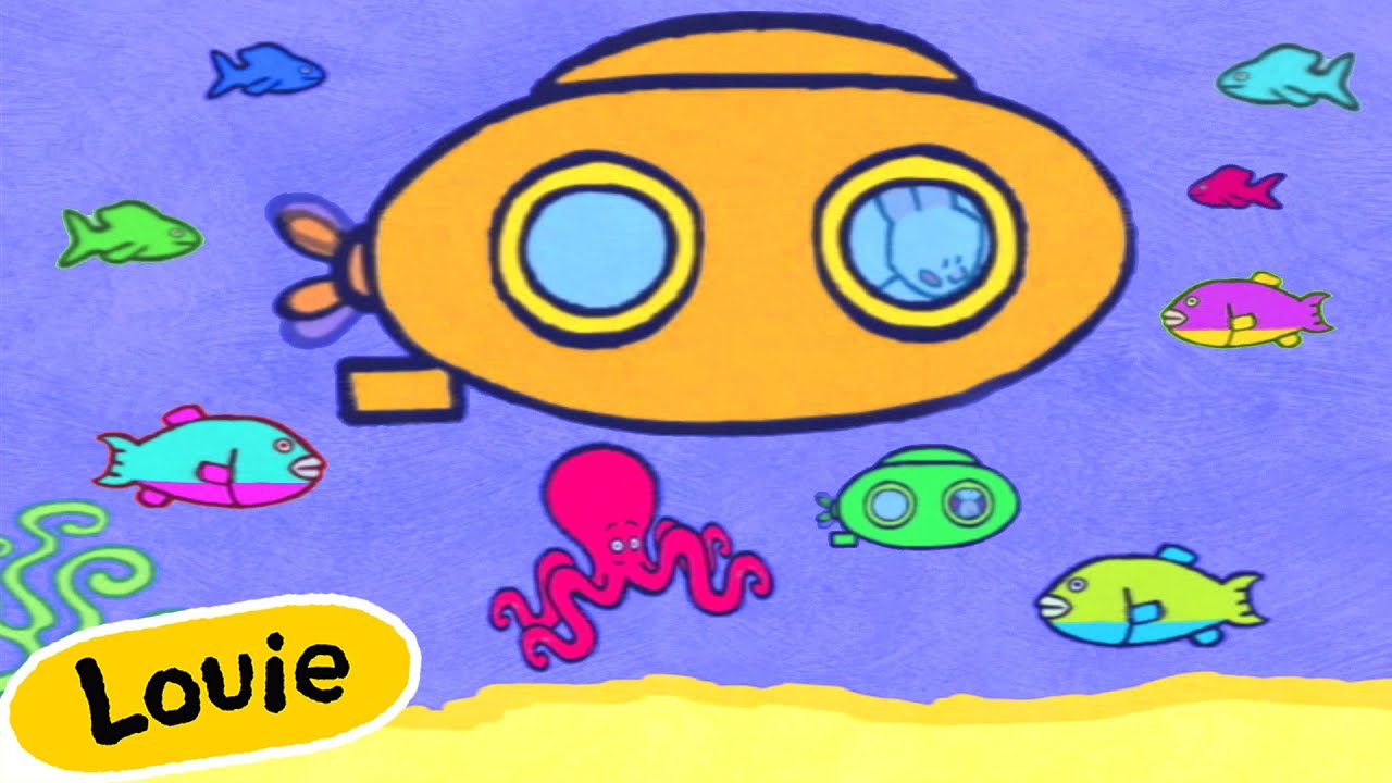 Louie, Draw Me A Submarine 🎨 ✐ Drawing Videos For Kids ✐ | Cartoons for Kids