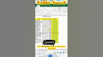 Cara Menentukan Predikat Dengan Rumus IF di Excel #belajarexcel #rumusif