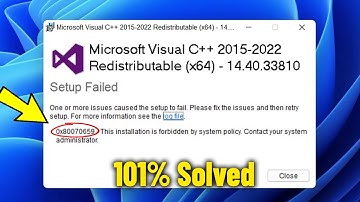 0x80070659 this installation is forbidden by system policy Microsoft Visual C++ - How To Fix Error ✅