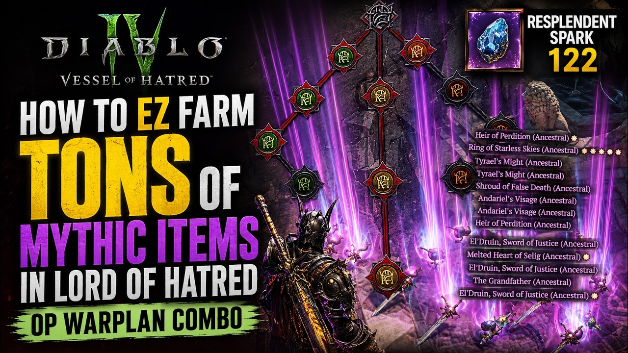 How to EZ Farm TONS of Mythics Items in Lord of Hatred - OP WARPLAN COMBO