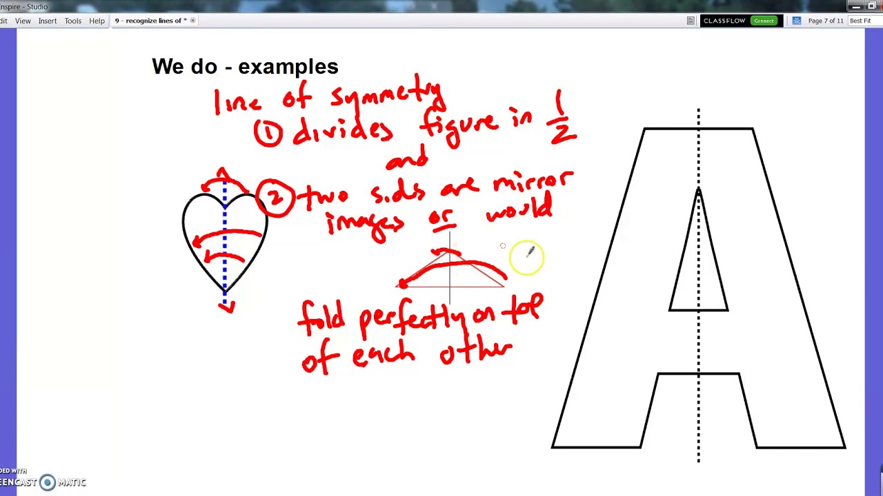 4G Lesson 11 recognize lines of symmetry YouTube
