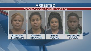 Four people arrested in Gainesville on charges of resisting arrest, after traffic stop