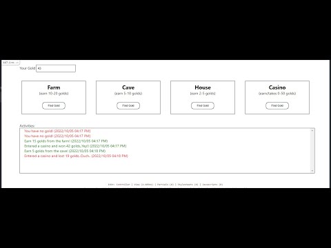 Ninja Gold Game | Ruby on Rails