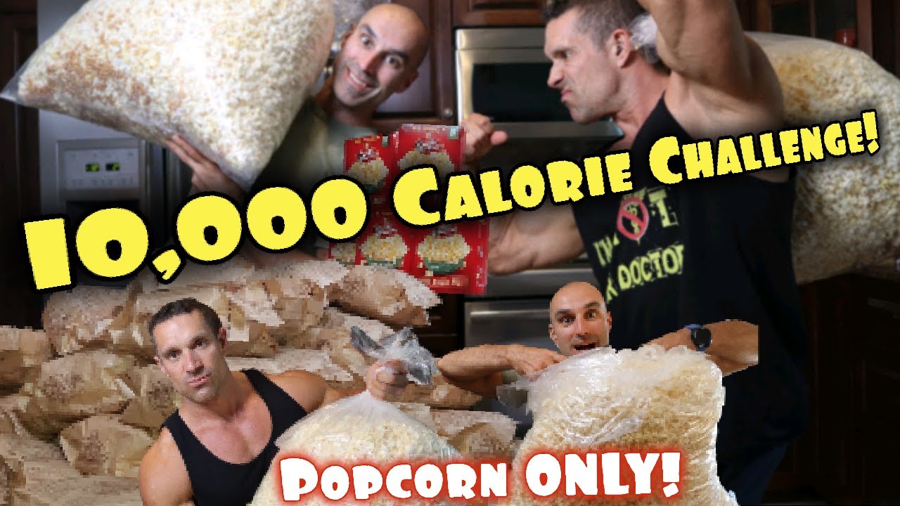 10,000 Calorie World Record Popcorn Eating Challenge Me Vs. My Bro YouTube