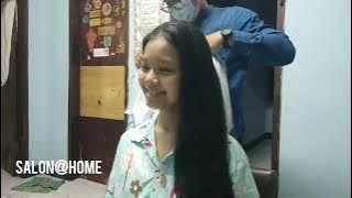 AZA ANAK SMP POTONG RAMBUT PANJANG  (Getting haircut after 13 Years at Home) - Family Haircut
