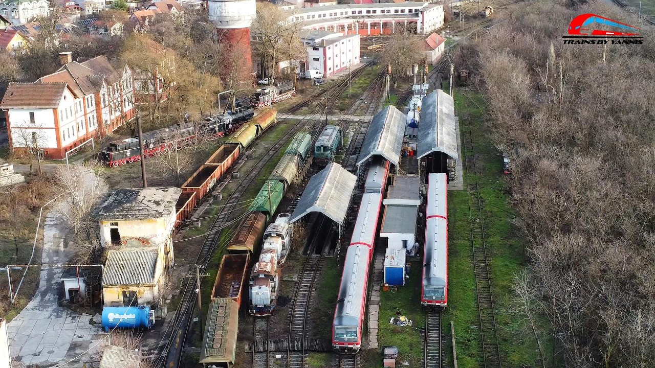 Locomotive 060-DA & LDH Abandonate & Depoul de Locomotive Oradea Vazut din Drona - 05 Februarie 2026