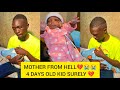 A lady leaves her 4 days old born baby mercilessly with her broke husband for a nigerian rich man