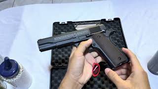 DB M1911 caliber 45 Airsoft gas blow back test fire bago ipadala kay Lito ng Bataan,