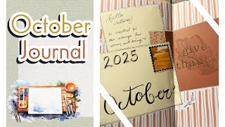 Fall Postcard Journal Cover Page 🍁 | October Creative Journal Setup Process