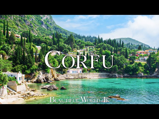Corfu, Greece 4K Relaxation Film - Calming Piano Music - Natural Landscape class=
