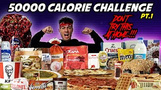 50,000 Calorie Challenge - Don't Try This at Home... (pt. 1) - Man vs. Food Cheat Day
