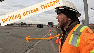Horizontal Directional Drilling Across Major Road, a day in the life of HDD construction worker #25