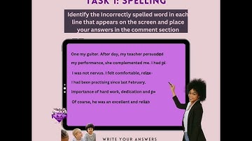 S.E.A. Language Arts || Task 1: SpellingPractice Test