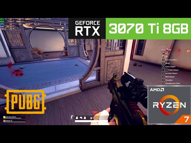 PlayerUnknown's Battleground - Ryzen 7 5700X RTX 3070 Ti 8GB DDR4