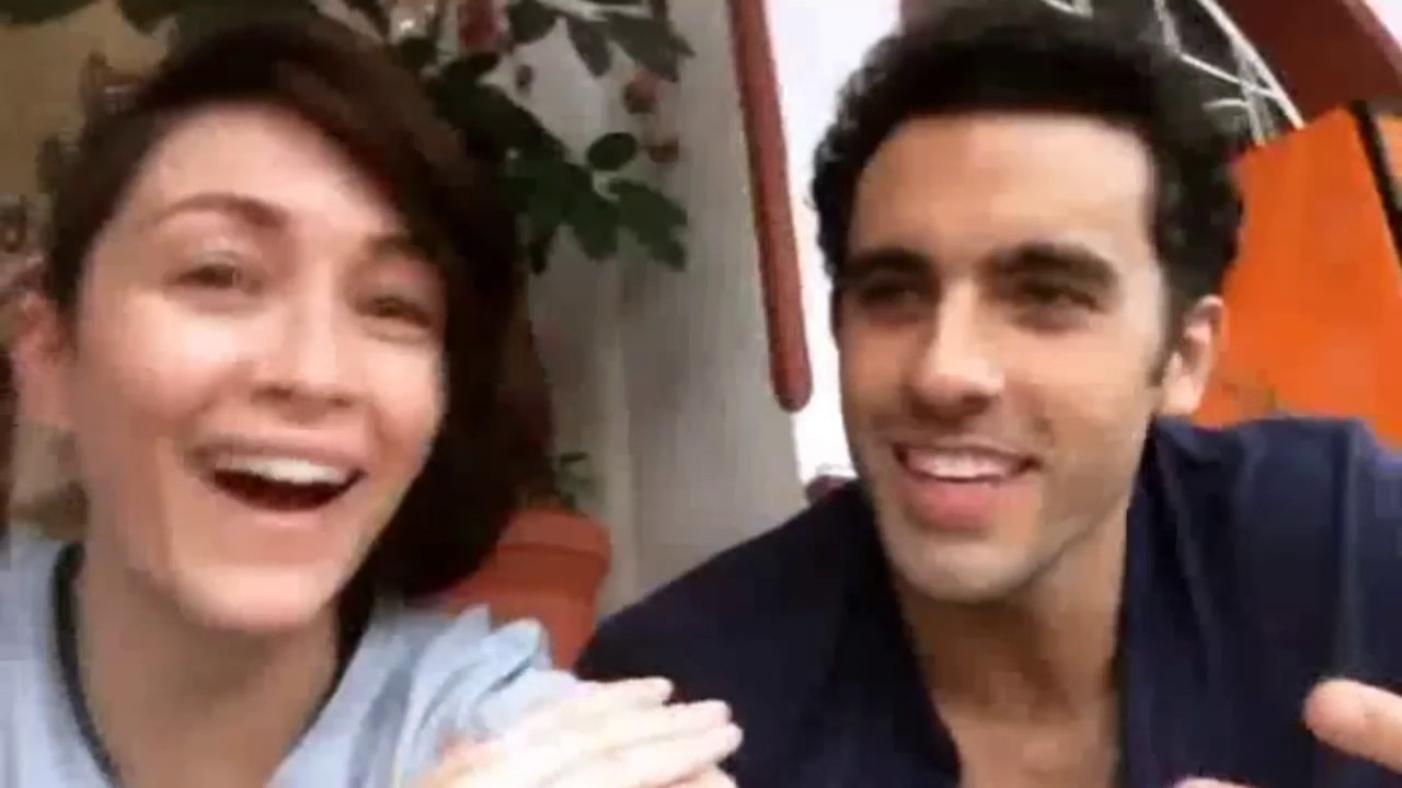 José Pablo Minor y Laura Vignatti durante las grabaciones